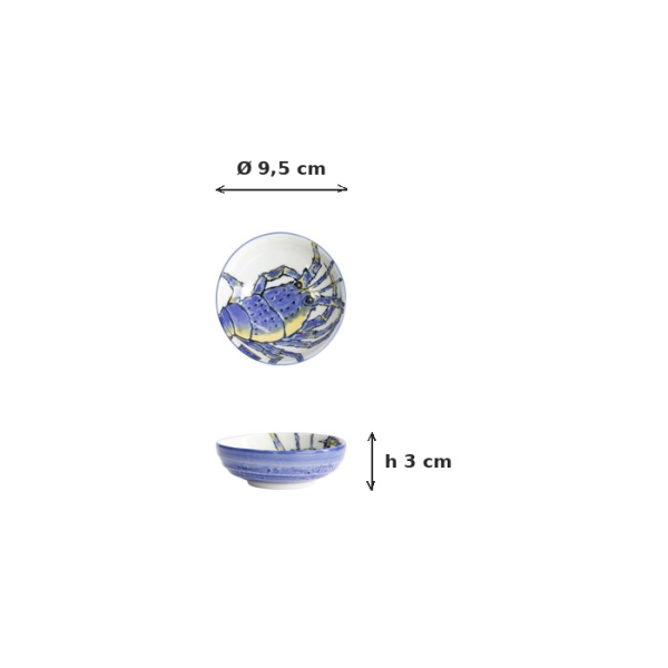 Sauce Bowl Seafood Lobster Blue, Porcelain, Ø 9.5 × 3 cm, 150 ml, Item No. 17775