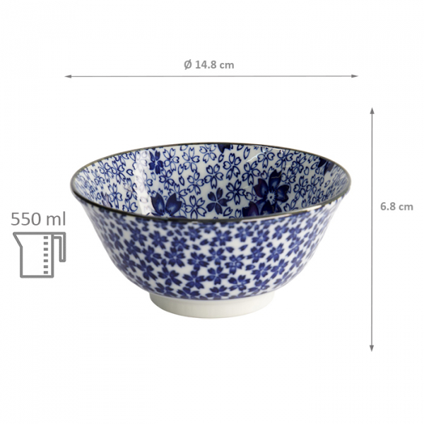 TDS, Bowl, Mixed Bowls, Sakura Chirashi, Ø 14.8 x 6.8 cm 550 ml - Item No. 17784