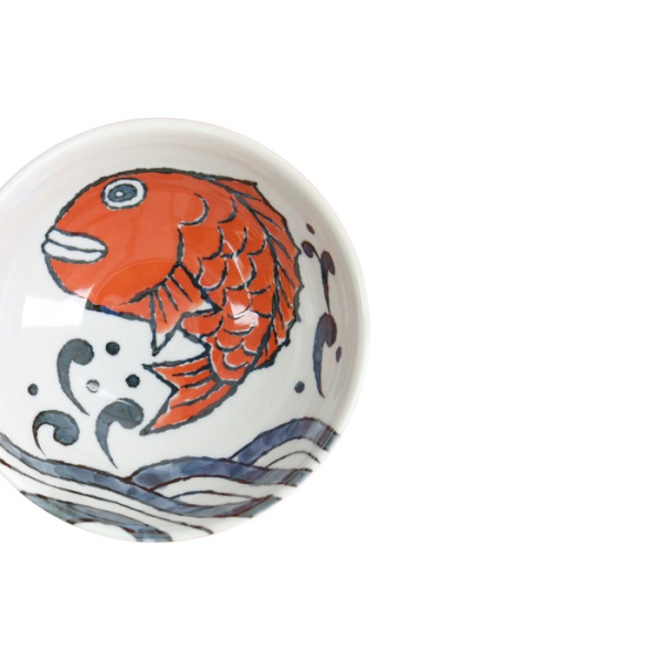 Noodle Bowl Seafood Snapper Red, Porcelain, Ø 18.5 × 8.2 cm, 1.2 l, Item No. 17791