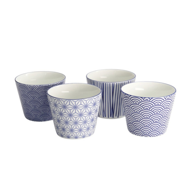 Teebecher-Set Nippon Blue (Blau/Weiß), 4-tlg., Porzellan, Ø 8,3 × 6,5 cm, 180 ml, Art.-Nr. 17836