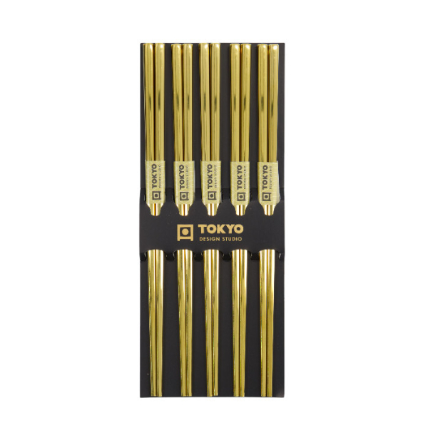 Stainless Steel Gold Chopstick Set at g-HoReCa