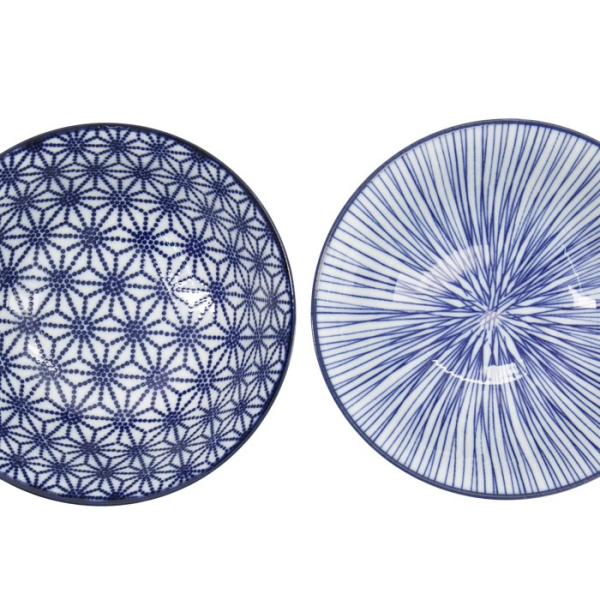 Tayo Bowl Gift Set with Chopsticks Nippon Blue (Blue/White), Porcelain, Ø 15.2 × 6.7 cm, 500 ml, Item No. 17951