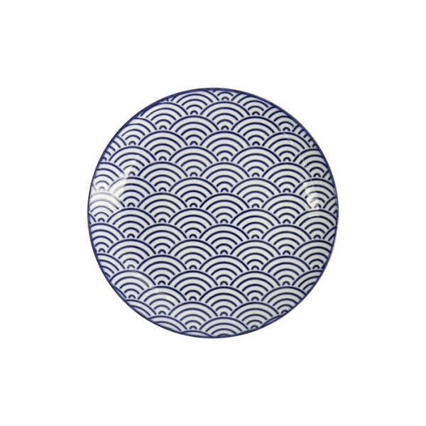 Plate Nippon Blue Waves Blue/White, Porcelain, Ø 20.6 × 2.2 cm, Item No. 17954