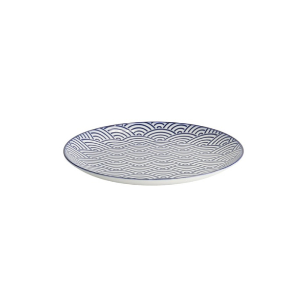 Plate Nippon Blue Waves Blue/White, Porcelain, Ø 20.6 × 2.2 cm, Item No. 17954