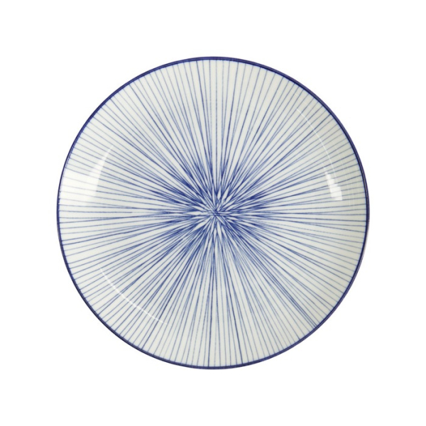 Teller Nippon Blue Lines Blau/Weiß, Porzellan, Ø 25,7 × 3 cm, Art.-Nr. 17956