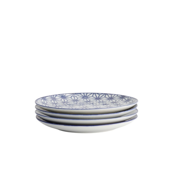 Teller-Set Nippon Blue Blau/Weiß, 4-tlg., Porzellan, Ø 16 × 2 cm, Art.-Nr. 17958