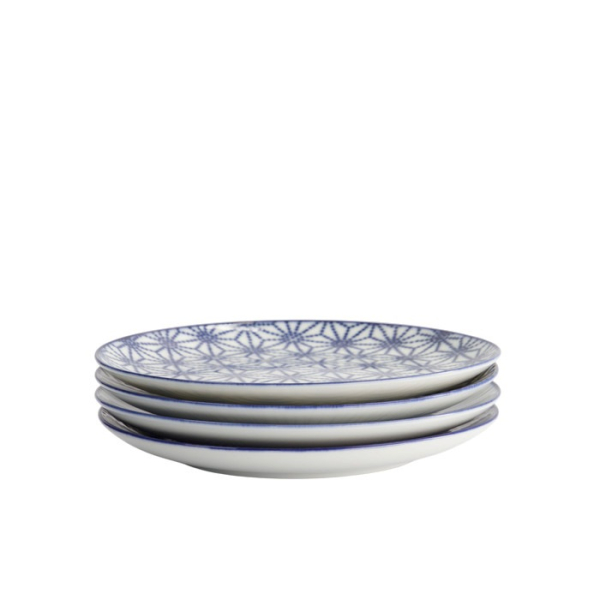 Teller-Set Nippon Blue Blau/Weiß, 4-tlg., Porzellan, Ø 20,6 × 2,2 cm, Art.-Nr. 17959