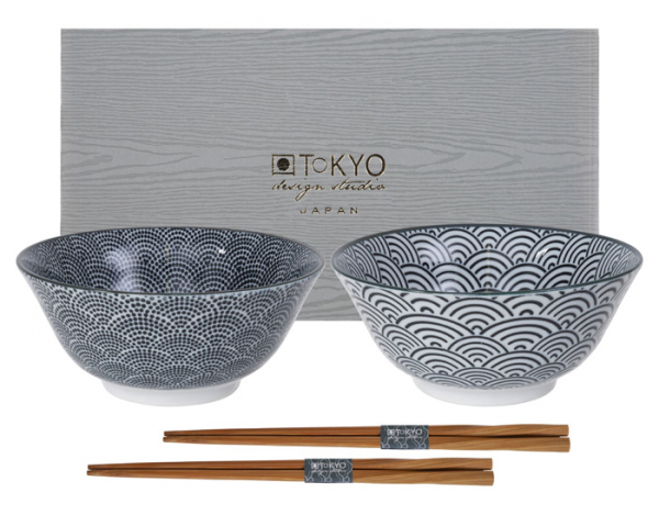 Nippon Black Geschenkset 2 Schale mit Essstäbchen bei g-HoReCa (Bild 1 von 4)