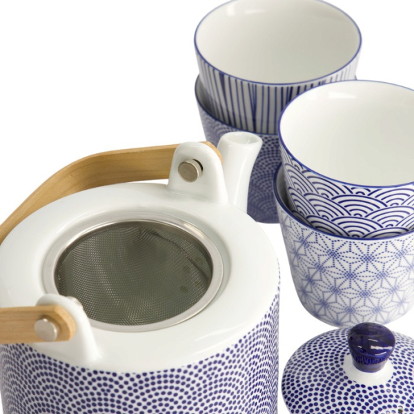 Tea Set Nippon Blue Blue/White, 5 pcs., Porcelain, 180 ml, Item No. 17990