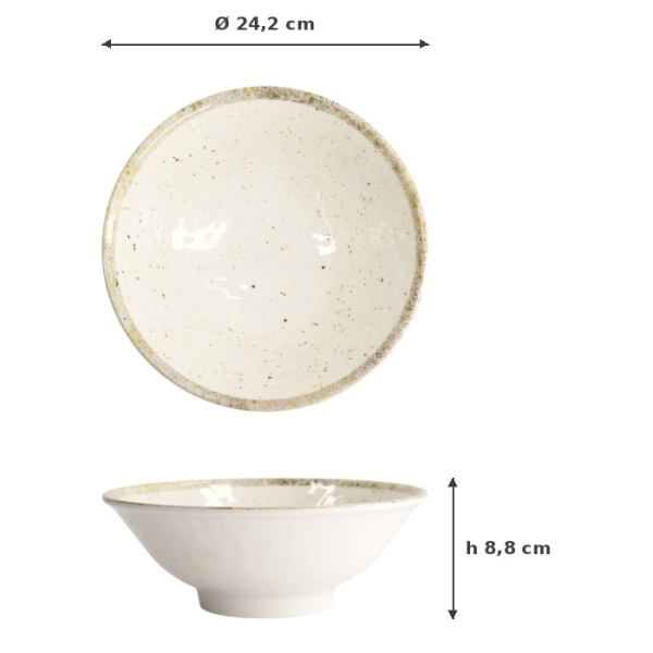 Ramenschale Weiß, Melamin, Ø 24,2 × 8,8 cm, 1 l, Art.-Nr. 18223