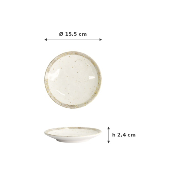 Plate White, Melamine, Ø 15.5 × 2.4 cm, Item No. 18230