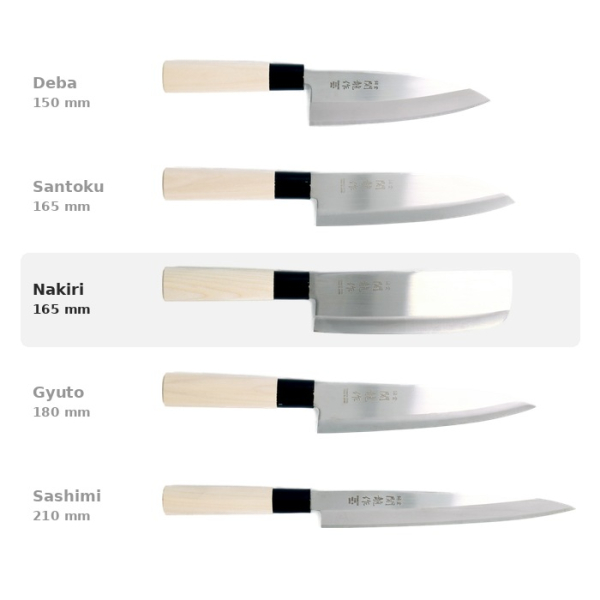 Nakiri Knife (Vegetable Knife) Hammered Style, Stainless Steel, Blade 16.5 cm, Item No. 18283