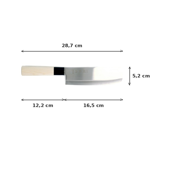 Nakiri Knife (Vegetable Knife) Hammered Style, Stainless Steel, Blade 16.5 cm, Item No. 18283