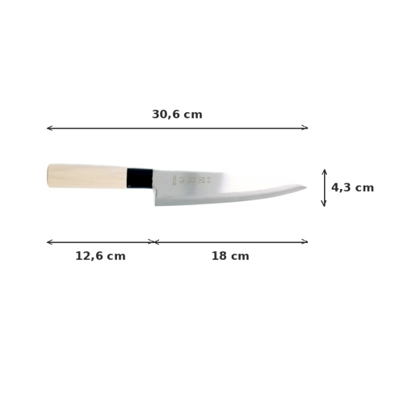 Gyuto Knife (Carving Knife), Stainless Steel, Blade 18 cm, Item No. 18286