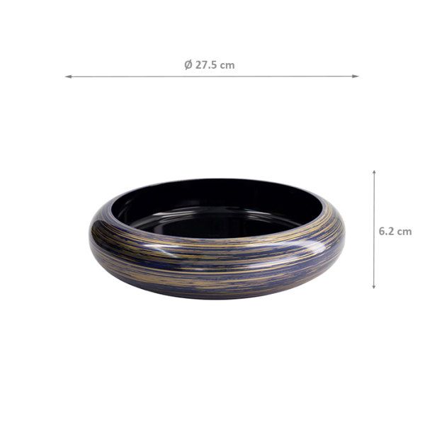 TDS, Sushi Oke, Brush, Outer 27.5 x 6.2 cm Inner 22.2 x 4.3 cm, Purple/Gold - Item No. 18310