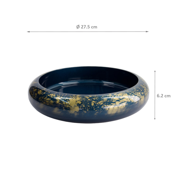 TDS, Sushi Oke, Brush, Outer 27,5x6,2cm Innen 22,2x4,3cm, Blau/Gold - Art Nr. 18314