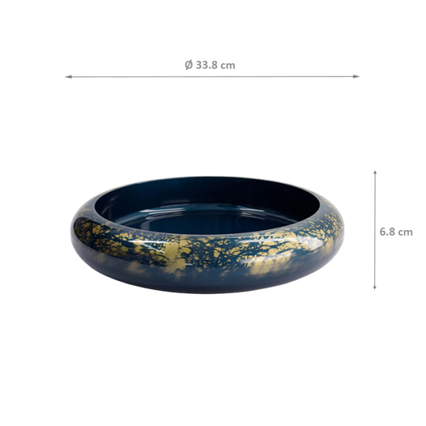 TDS, Sushi Oke, Marble, Außen 33,8x6,8cm Innen 28,4x4,7cm, Blau/Gold - Art Nr. 18315