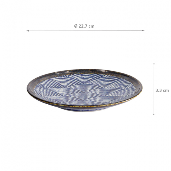 Aisai Seigaiha,Ø 22.7 x 3.3cm Plate at g-HoReCa (picture 6 of 6)