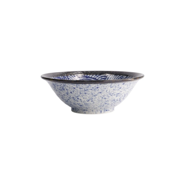 TDS, Nudelschale Aisai Seigaiha Blau, Steinzeug, Ø 19,6 × 6,8 cm, 750 ml, Art.-Nr. 18577