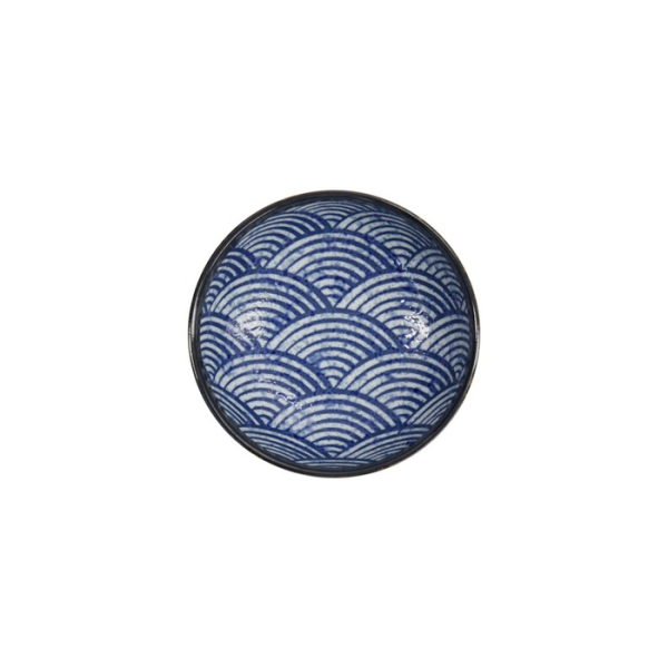 Reisschale Aisai Seigaiha Blau, Steinzeug, Ø 15,3 × 5,5 cm, 550 ml, Art.-Nr. 18686