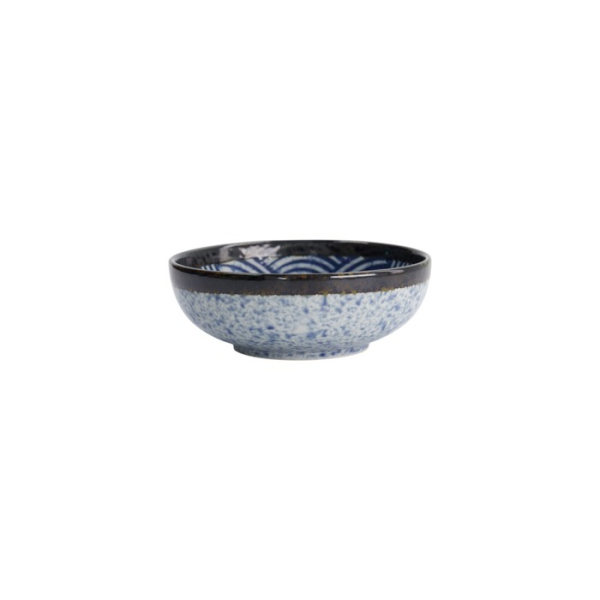 Reisschale Aisai Seigaiha Blau, Steinzeug, Ø 15,3 × 5,5 cm, 550 ml, Art.-Nr. 18686
