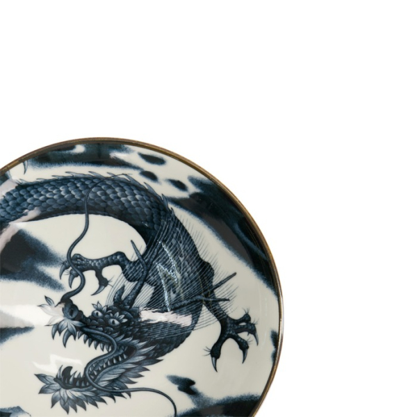 Schale Japonism Dragon Dunkelgrau, Porzellan, Ø 25,2 × 7,7 cm, Art.-Nr. 18689