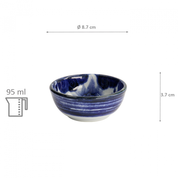 TDS, Japonism, Bowl, Blue, Ø 8.7 x 3.7 cm, 95ml, Lion - Item No: 18753