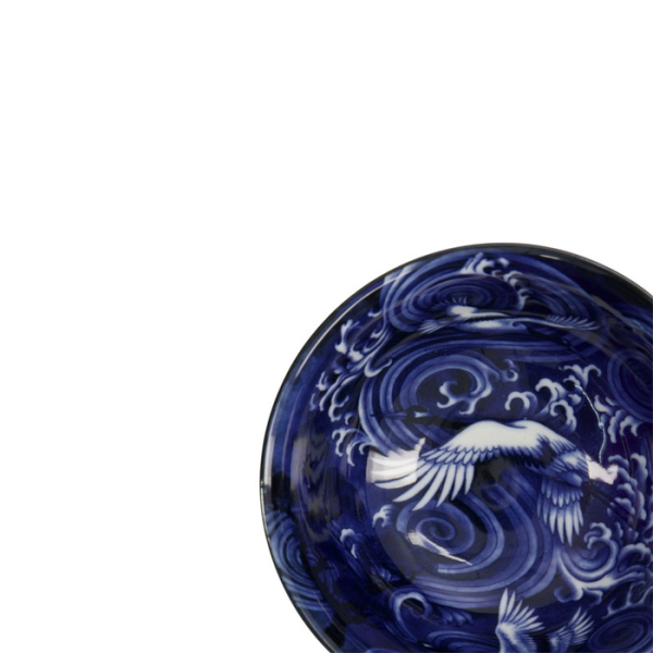 Reisschale Japonism Crane Blau, Porzellan, Ø 15 × 7 cm, 500 ml, Art.-Nr. 18758