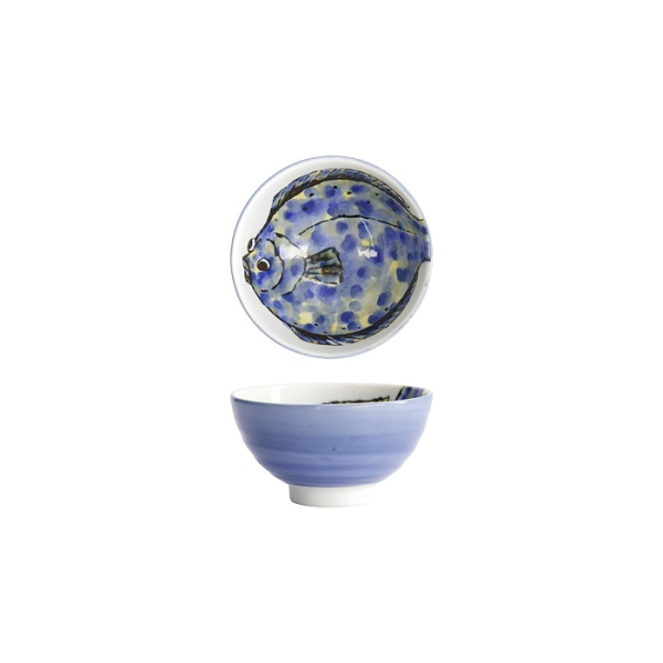 Tokyo Design Studio Rice Bowl Seafood Hirame Blue, Porcelain, Ø 11.2 × 6.2 cm, 300 ml