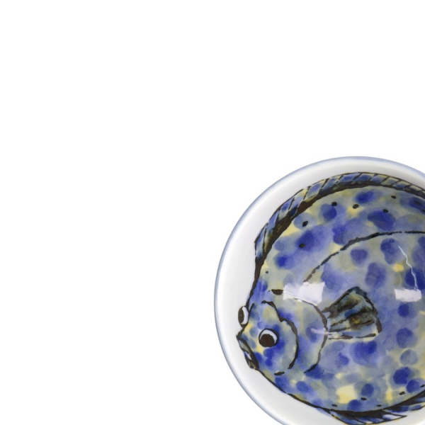 Rice Bowl Seafood Hirame Blue, Porcelain, Ø 11.2 × 6.2 cm, 300 ml, Item No. 18881