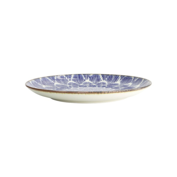 Plate Ohuke Dahlia Blue/White, Porcelain, Ø 25 × 3 cm, Item No. 18889
