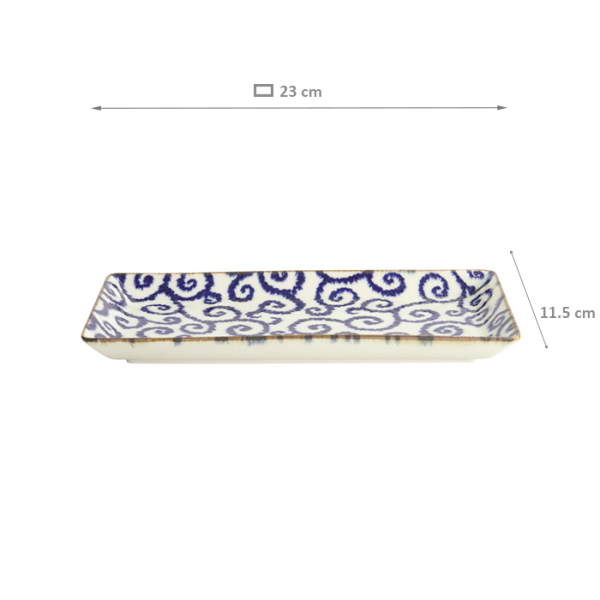 TDS, Sushi Plate, Ten Karakusa, 23 x 11.5 cm, Item No. 18902