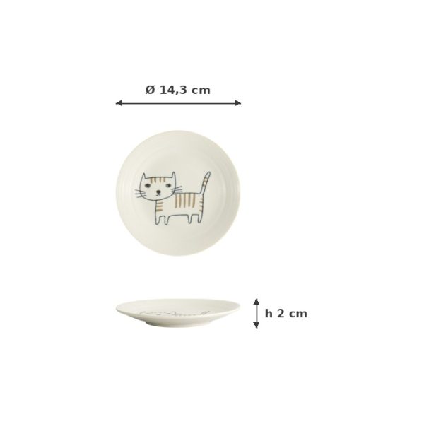 Plate, Neko Maruke, Ø 14.3x2cm, Item No.-18979