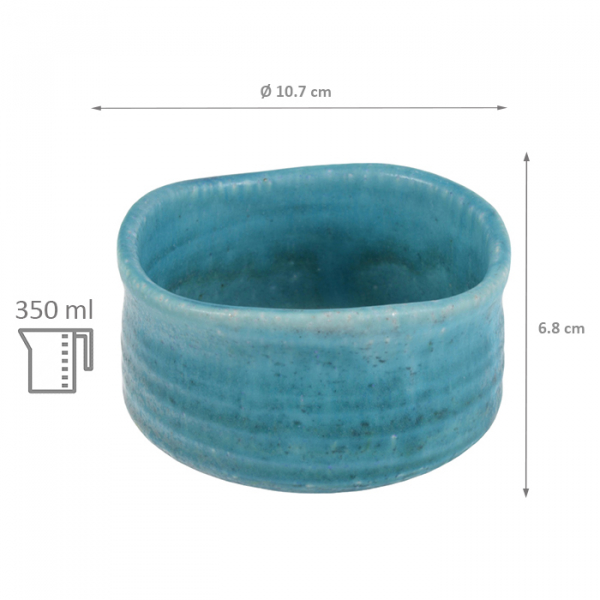 Ø 10.7x6.8cm 350ml Blue Handmade Matcha Bowl at g-HoReCa (picture 2 of 2)