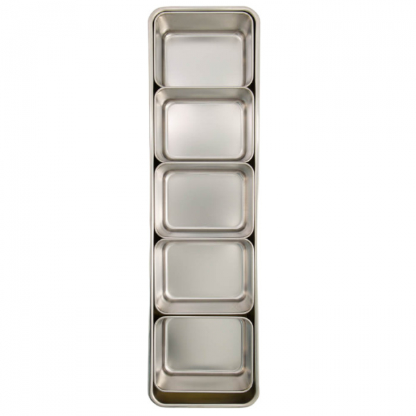 TDS, Seasoning Container Stainless Steel, Kitchenware, 5 Pcs, 51.4 x 15.5 x 6.3 cm, Item No. 20296