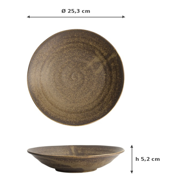 Schale Iga Matte Braun, Steinzeug, Ø 25,3 × 5,2 cm, Art.-Nr. 20323