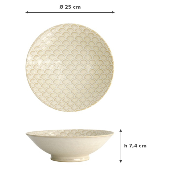 Salatschüssel Titanium Matte Mermaid Design Weiß, Porzellan, Ø 25 × 7,4 cm, 1,4 l, Art.-Nr. 20371