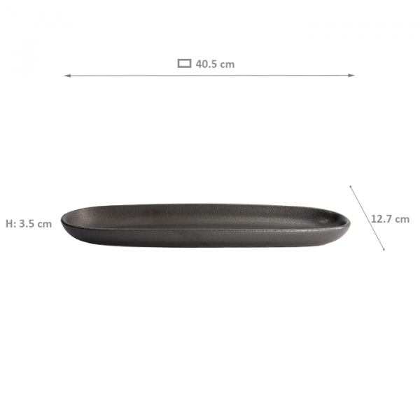 40.5x12.7x3.5cm Yuzu Black Oval Plate at g-HoReCa (picture 7 of 7)