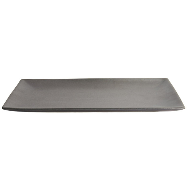 TDS, Yuzu Black Rect. Plate, 34.3x19.4x2.4cm, Item No. 20389