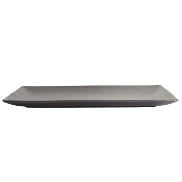 TDS, Yuzu Black Rect. Plate, 34.3x19.4x2.4cm, Item No. 20389