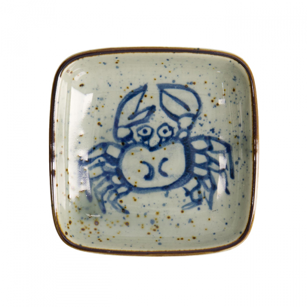 TDS, Soy Sauce Bowl, Crab, Blue, 9 x 1.6 cm - Item No. 20609