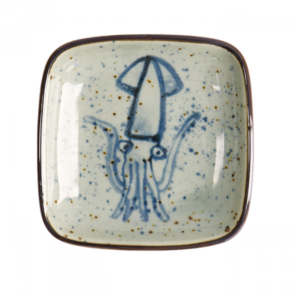 TDS, Soy Sauce Bowl, Squid, Blue, 9 x 1.6 cm - Item No. 20610