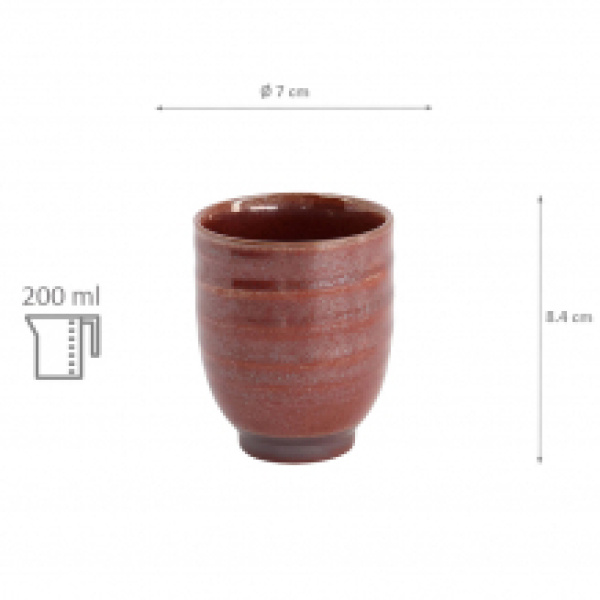 TDS, Tea cup, Yunomi Tetsuaka, Ø 7x8.4cm 200ml, Item No. 20664