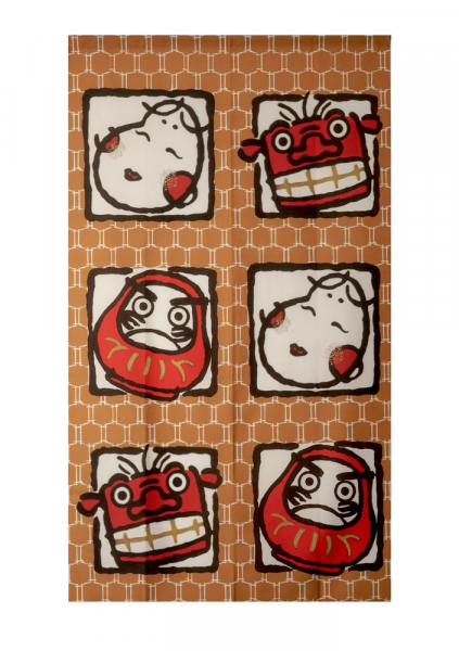 Daruma Lion Dance Okame Noren (curtain for doors) at g-HoReCa 