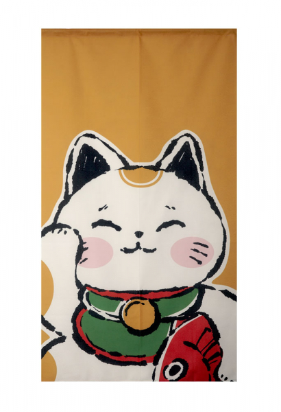 Maneki Neko Sea Bream Dai Huang  Noren (Vorhang für Türen) bei g-HoReCa 