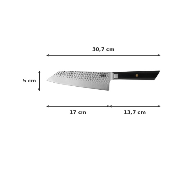Santoku Bunka Knife Kotai (All-Purpose Knife) with Bamboo Box, Blade 17 cm, Item No. 20851