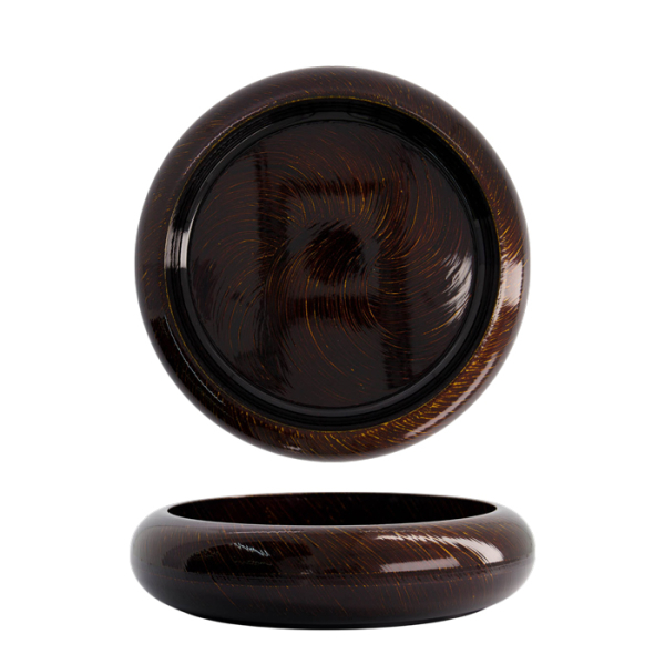 TDS, Sushi Oke, Outer 27.5x6.2cm Inner 22.2x4.3cm, Gold Wood - Item No. 20858
