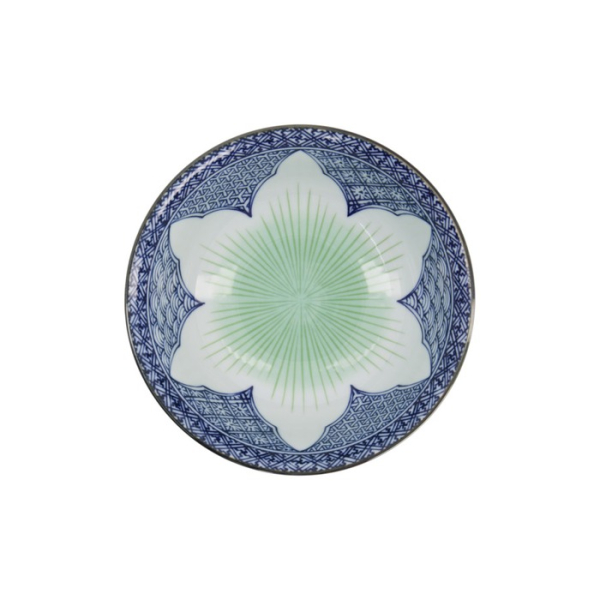 Ramenschale Lily Flower Blau, Porzellan, Ø 20,5 × 8 cm, 1,2 l, Art.-Nr. 20935