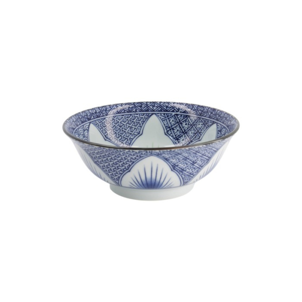 Ramenschale Lily Flower Blau, Porzellan, Ø 20,5 × 8 cm, 1,2 l, Art.-Nr. 20935