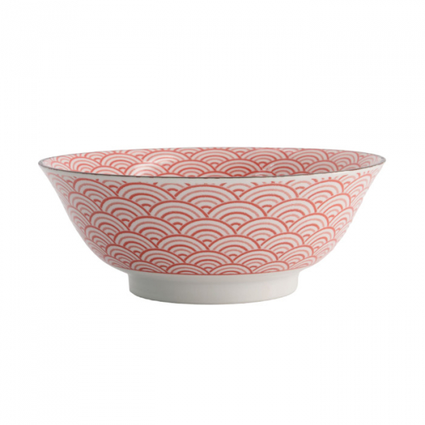 TDS, Ramen Bowl, Kawaii Lucky Cat, Red, Ø 19.7x7 cm, 1000ml - Item No. 20953